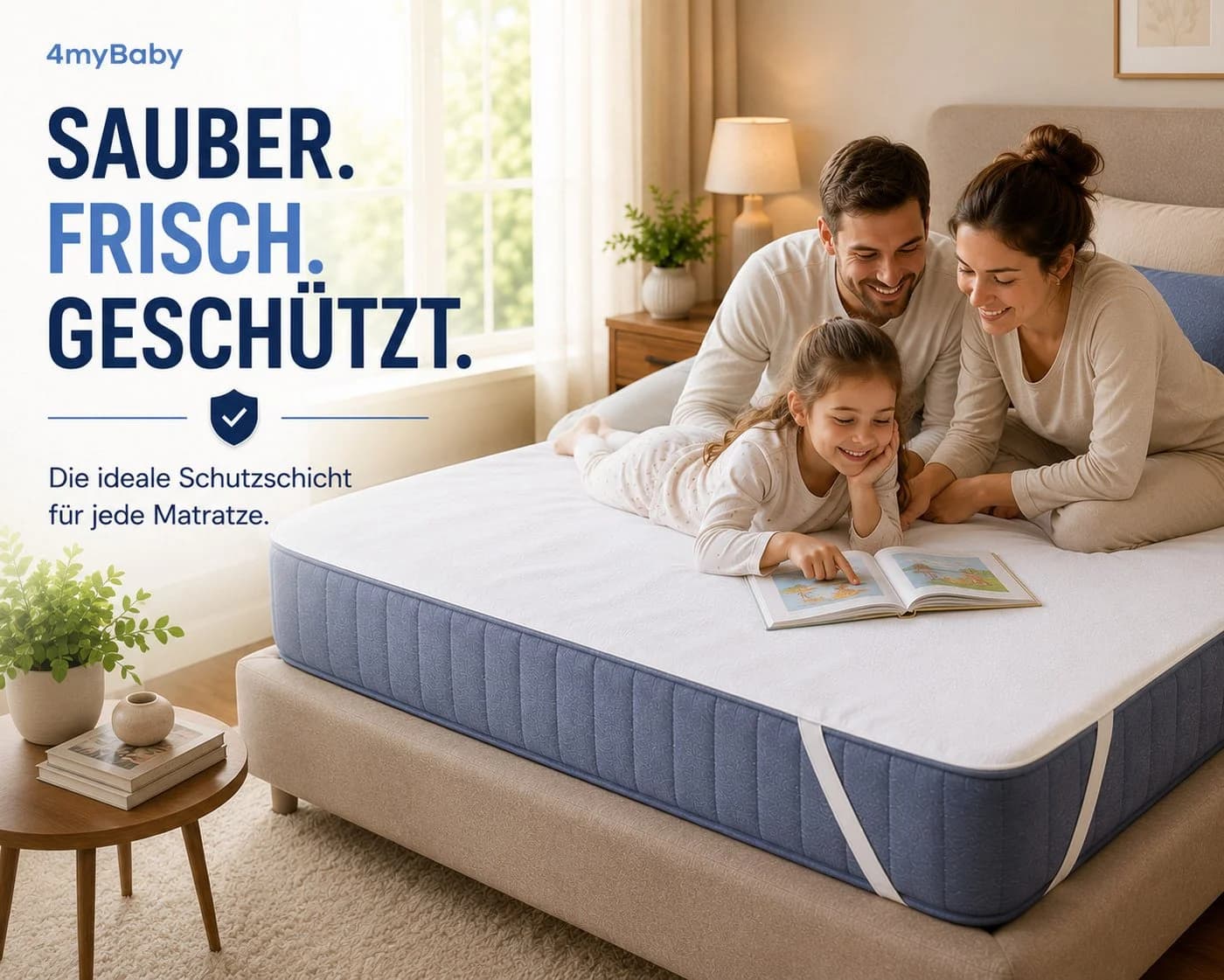 4myBaby Wasserdichter Matratzenschoner Weiß PU-Membran