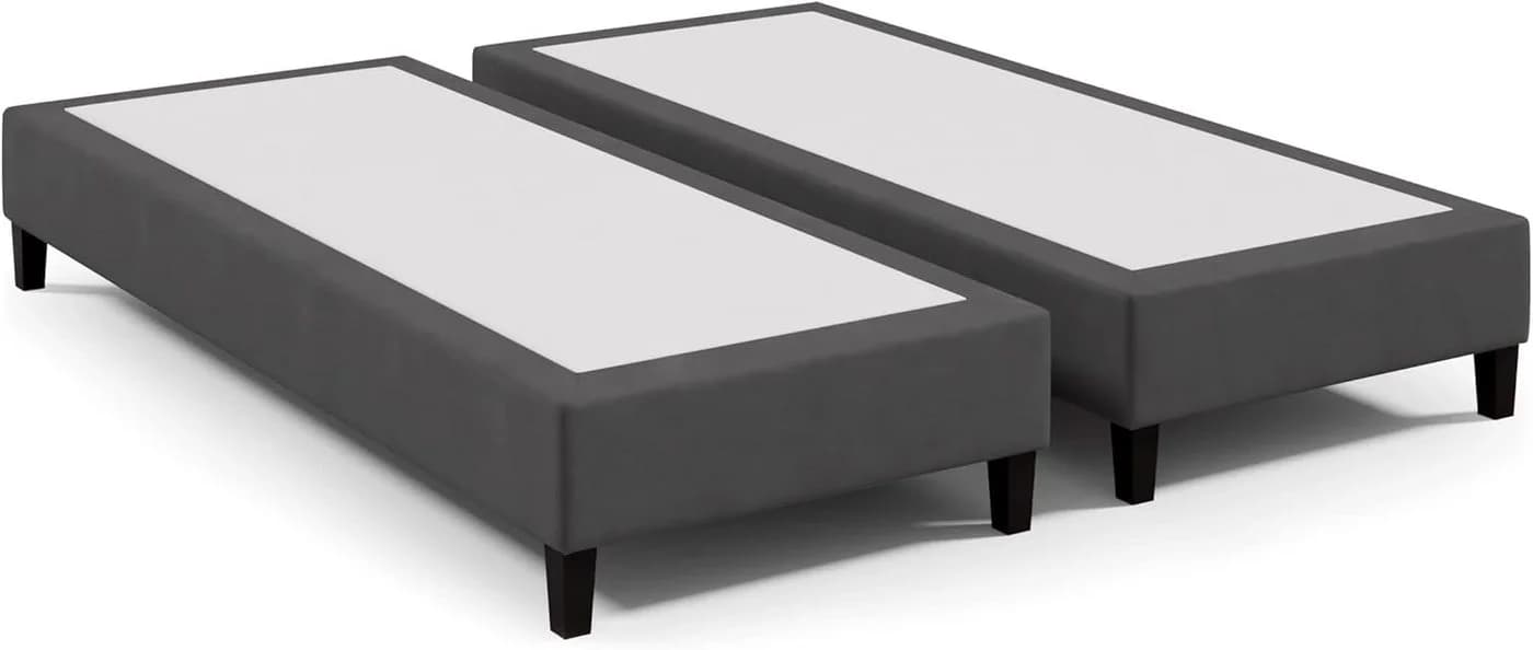Elegantes Boxspringbett aus Holz und Stoff