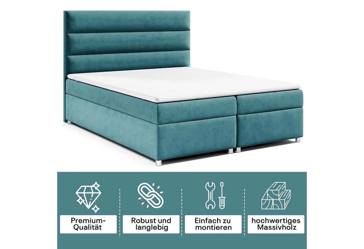 Best for Home Boxspringbett Trinity K-1 LUX mit Stauraum und Topper