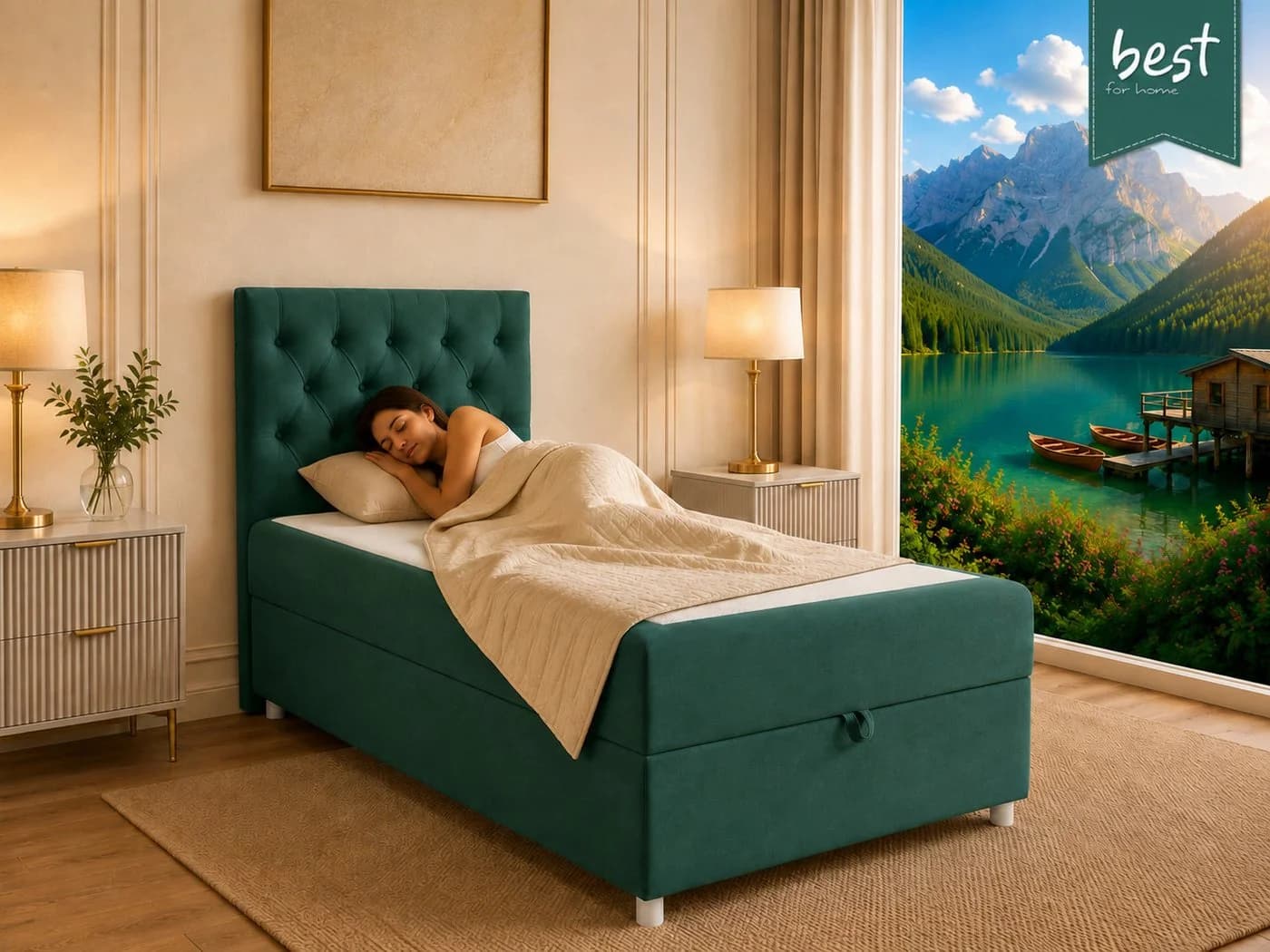 Best for Home Boxspringbett Trinity K-14 mit Bettkasten & Bonnell-Federkern