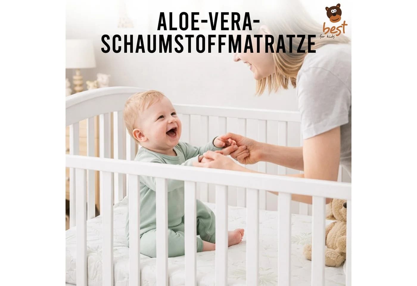 Best for Kids Komfortschaummatratze 10 cm Weiß Ergonomisch