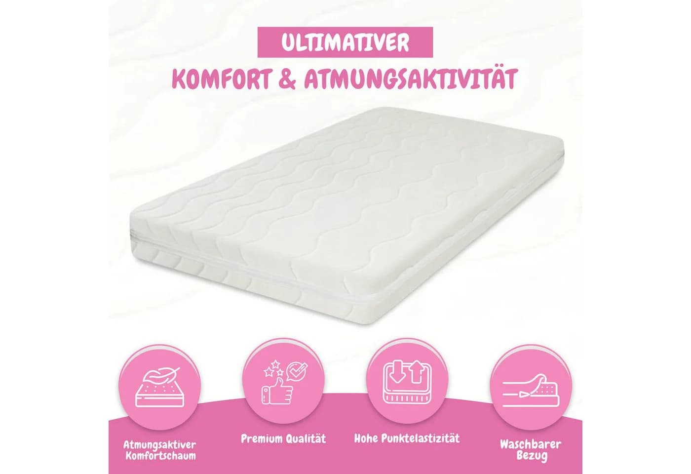 Best for Home Kindermatratze Easy Active Kaltschaummatratze Weiß