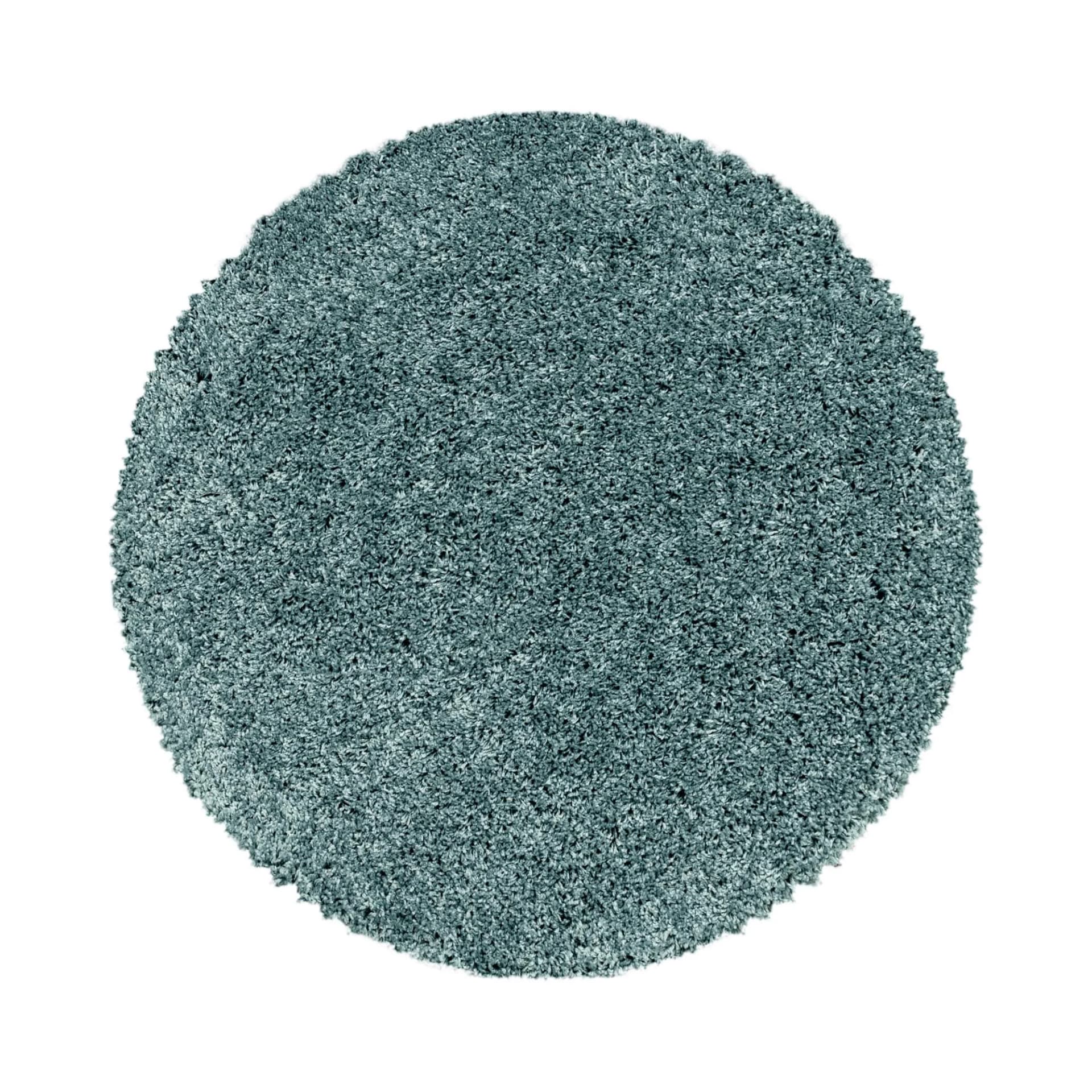 Ayyildiz Teppiche Sydney 3000 Hochflor-Teppich Rund Aquablau
