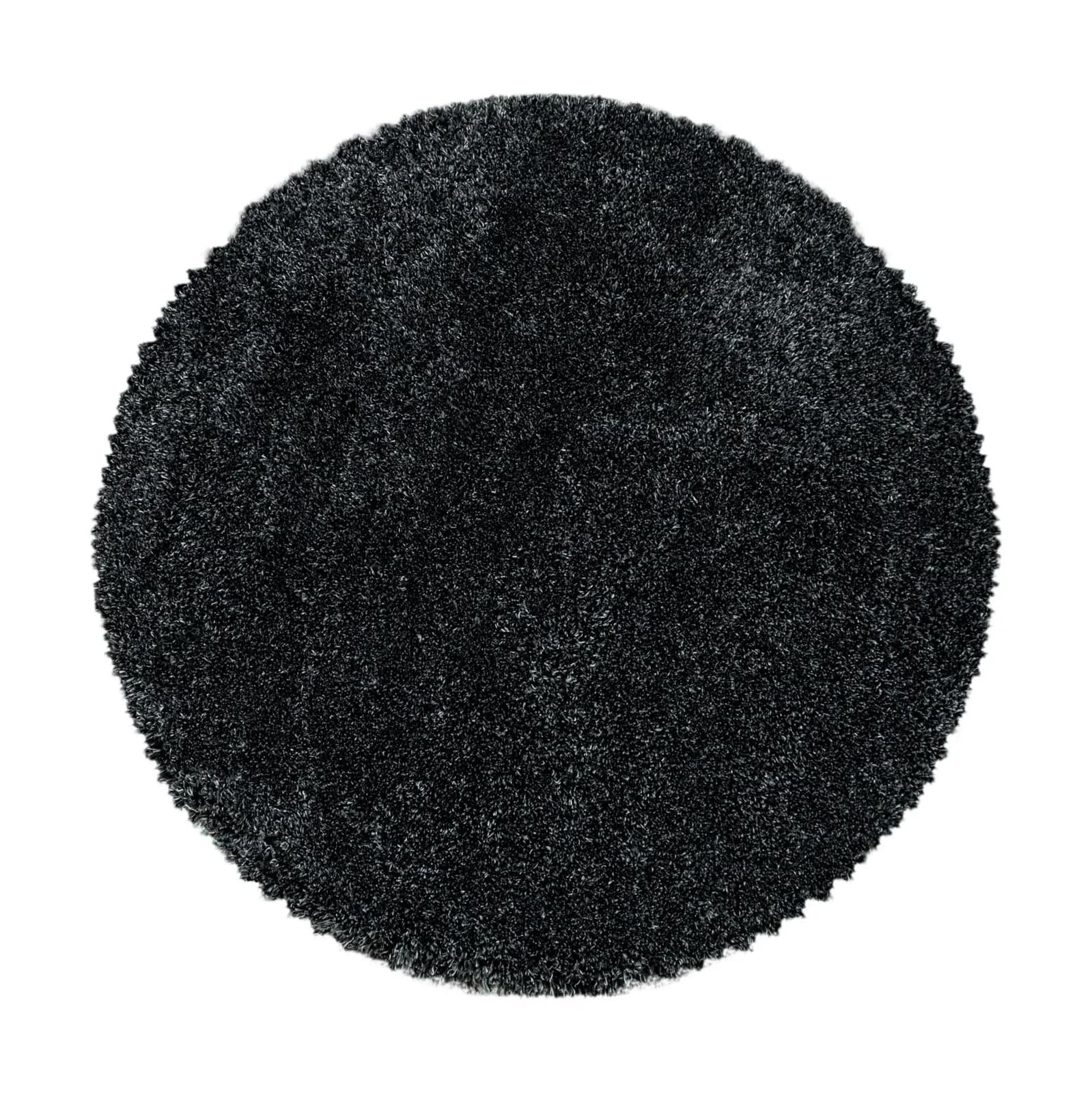 AYYILDIZ TEPPICHE FLUFFY 3500 Hochflor-Teppich Rund Anthrazit Polypropylen