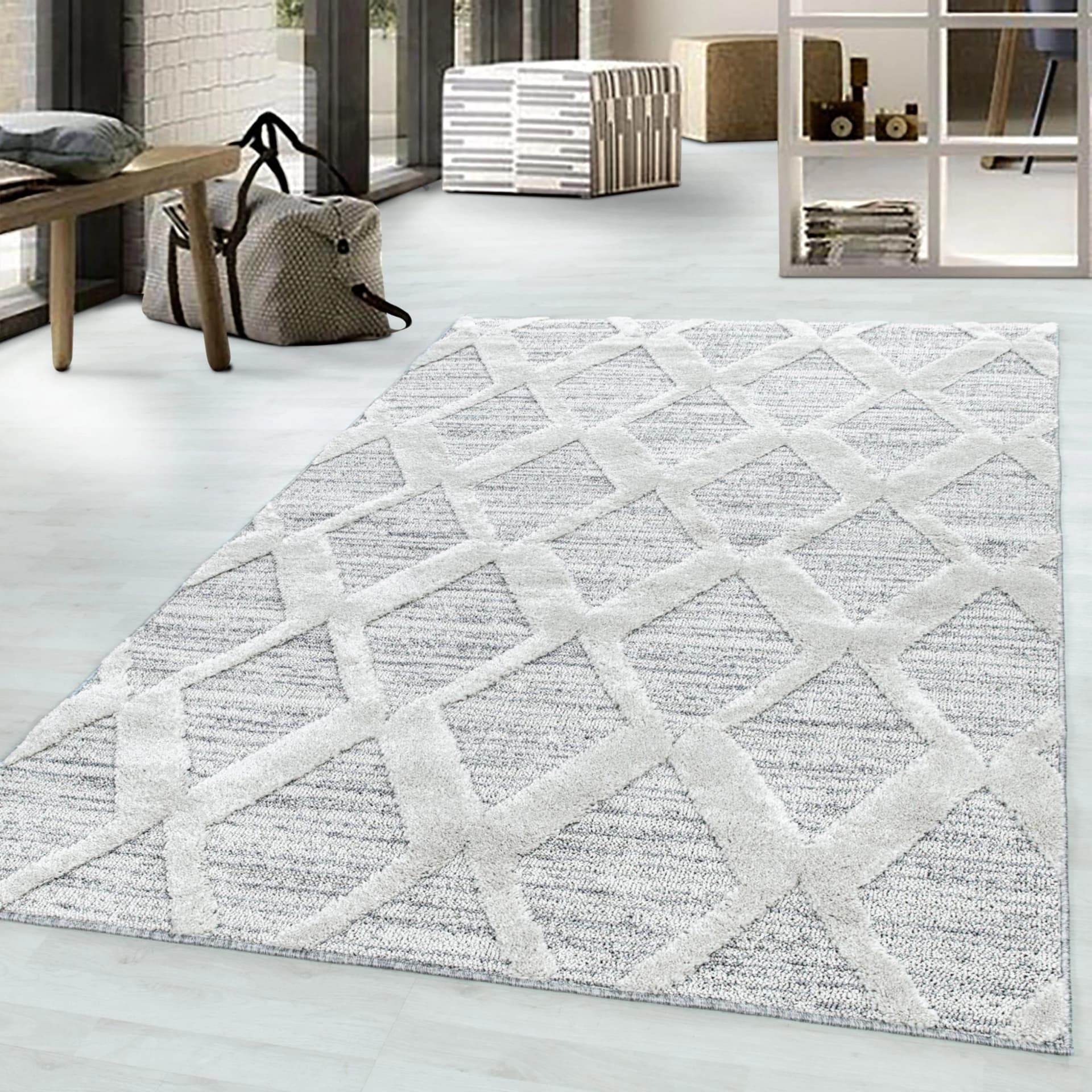 AYYILDIZ TEPPICHE Teppich PISA 4703 Grau Polypropylen Läufer