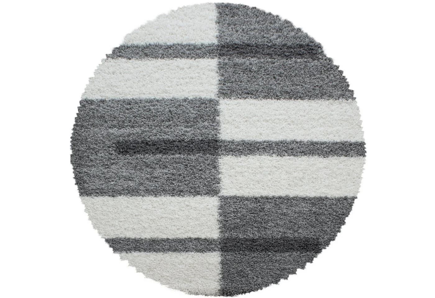 AYYILDIZ TEPPICHE Gala Shaggy 2505 Hochflor-Teppich Rund Grau