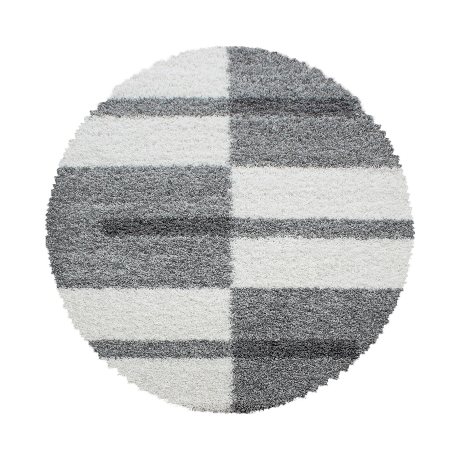 AYYILDIZ TEPPICHE Gala Shaggy 2505 Hochflor-Teppich Rund Grau