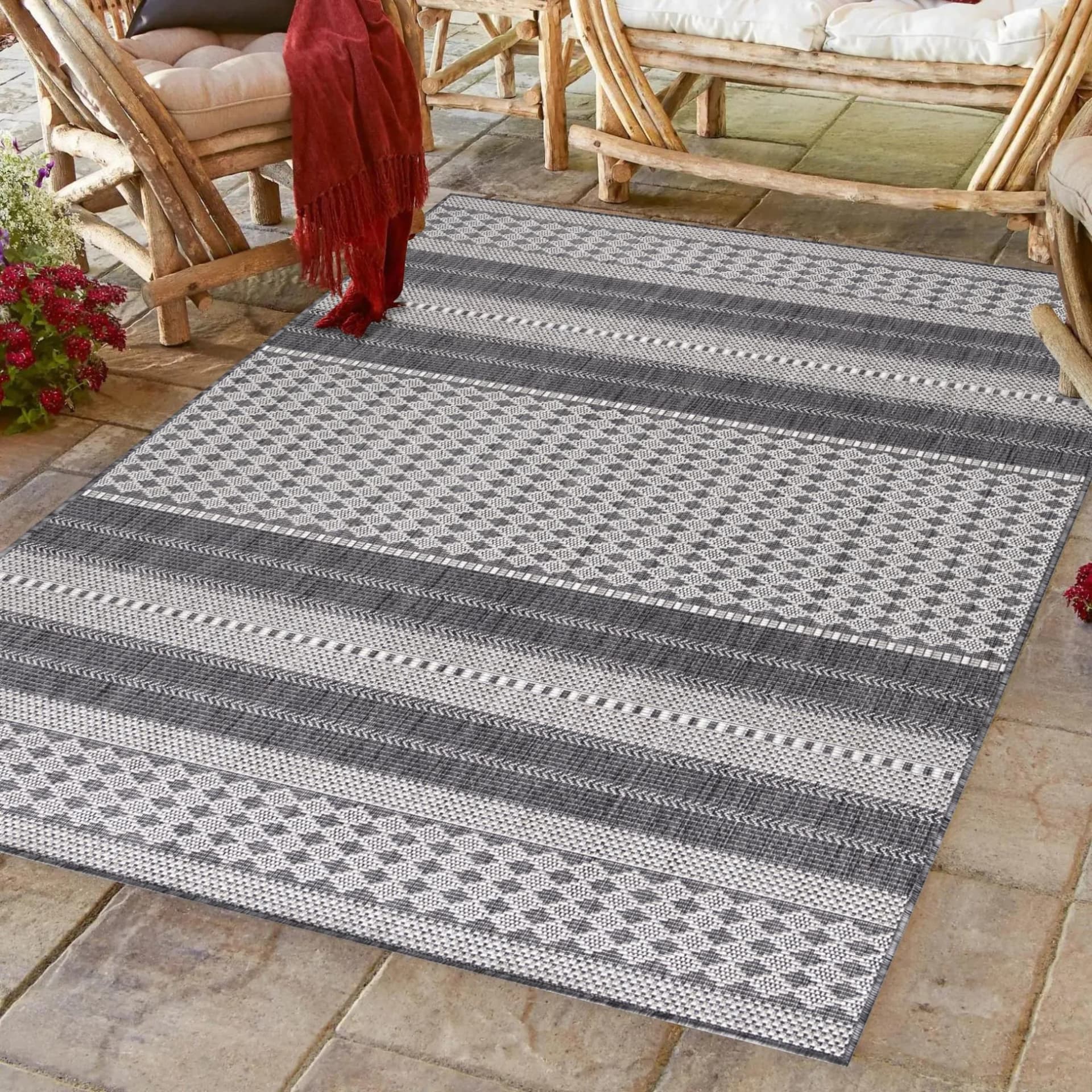 Outdoorteppich AYYILDIZ TEPPICHE "SUNNY 4418" Beige Sisaloptik