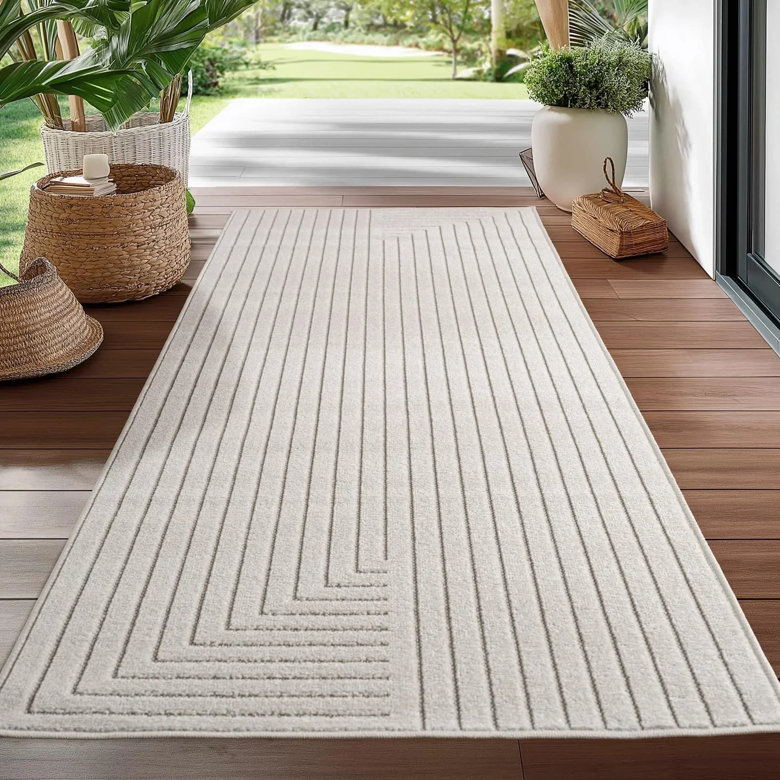 AYYILDIZ TEPPICHE NOVA 1202 Outdoorteppich Beige Hoch-Tief-Effekt