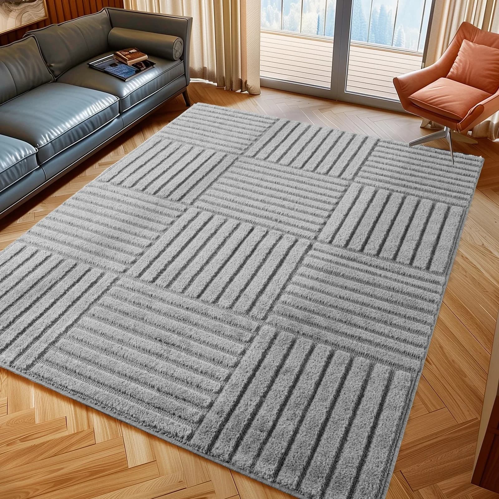 AYYILDIZ TEPPICHE Teppich ART 1123 grau silber skandinavisch Cut-Loop