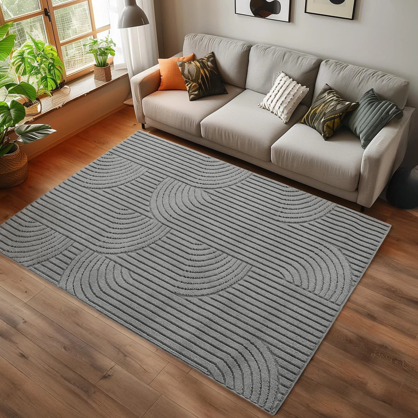 AYYILDIZ TEPPICHE HELIX 2201 Teppich Silber Grau 3D-Effekt