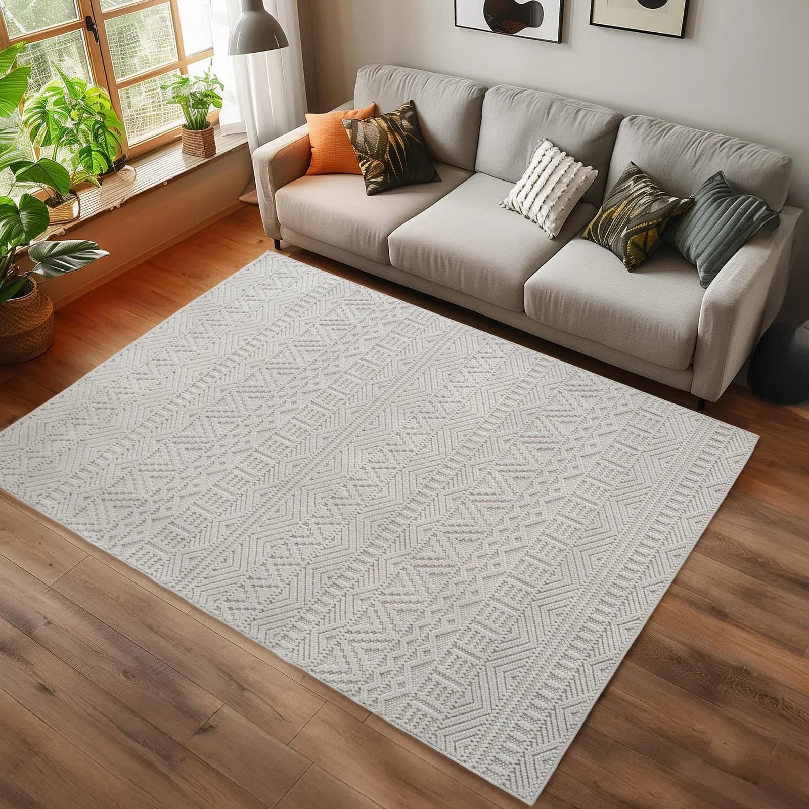 AYYILDIZ TEPPICHE HELIX 2202 Teppich Creme 3D-Effekt