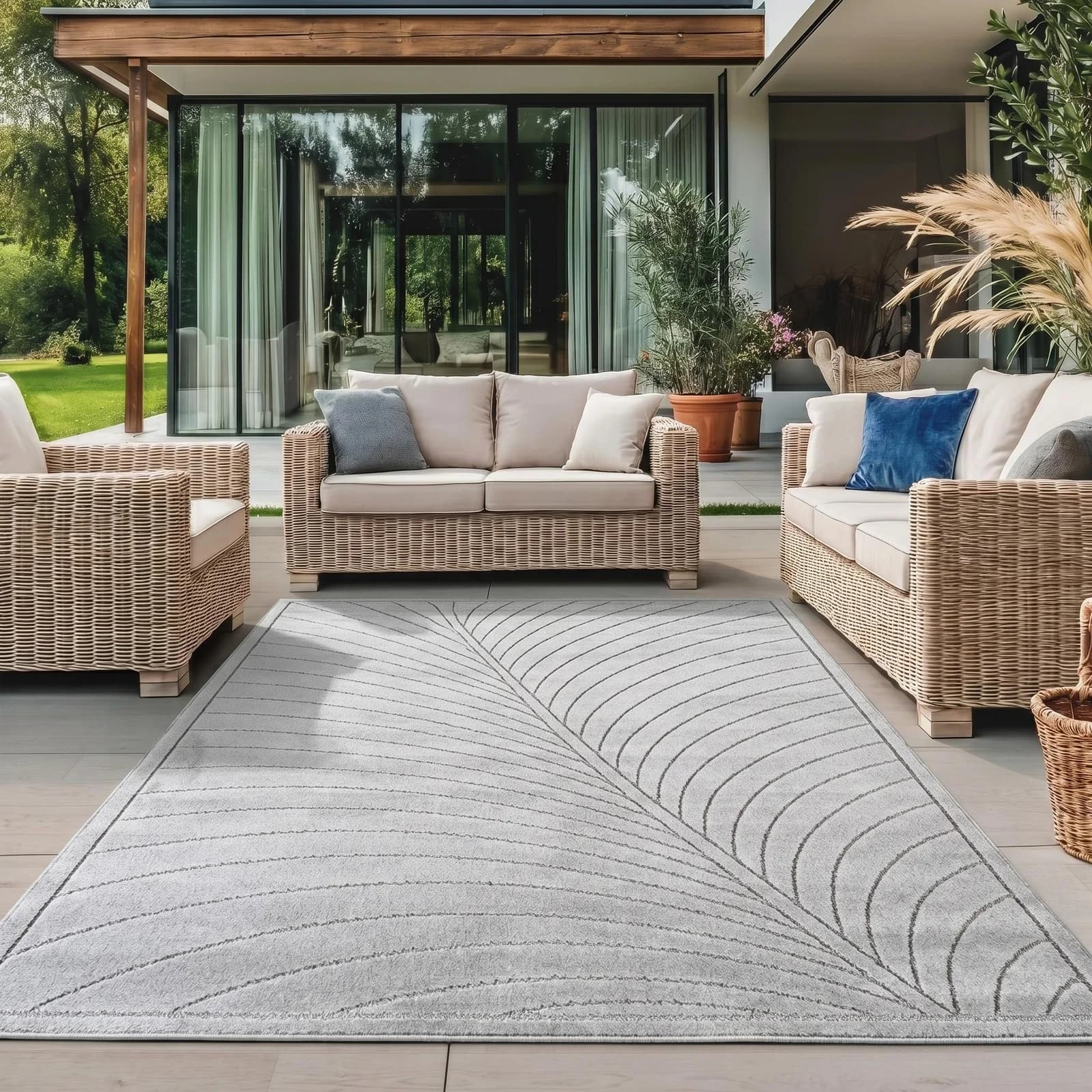 AYYILDIZ TEPPICHE NOVA 1204 Outdoorteppich Grau Silber