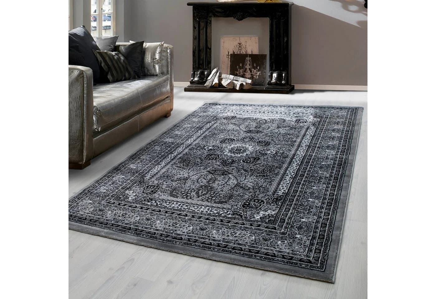 Teppium Teppich Orientalisch Design Rechteckig Grau Polypropylen
