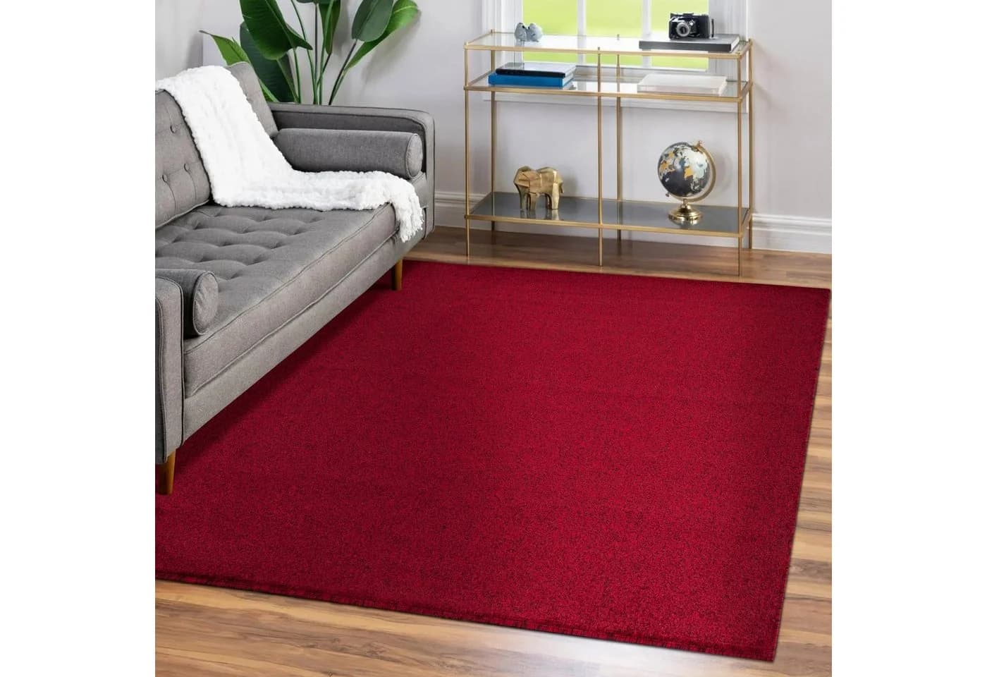 Teppium Unicolor Teppich Rot Kurzflor