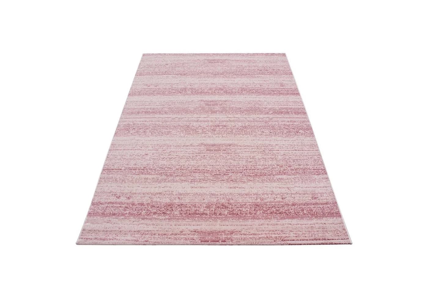 SIMPEX24 Designteppich Unicolor Läufer Modern Kurzflor Rosa Pflegeleicht