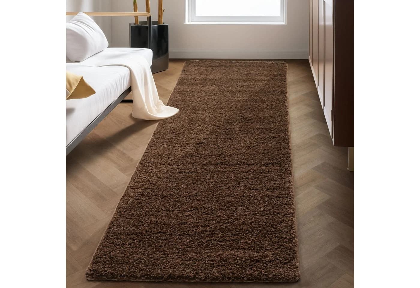 Carpettex Hochflor-Teppich Unicolor Braun 30mm Florhöhe
