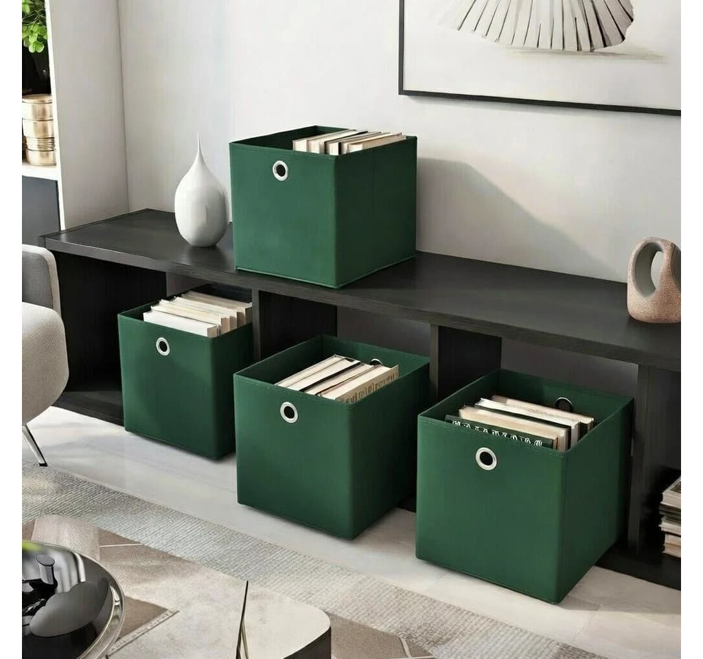 StickandShine Faltbox 4er Set Grün 33x33x33 cm