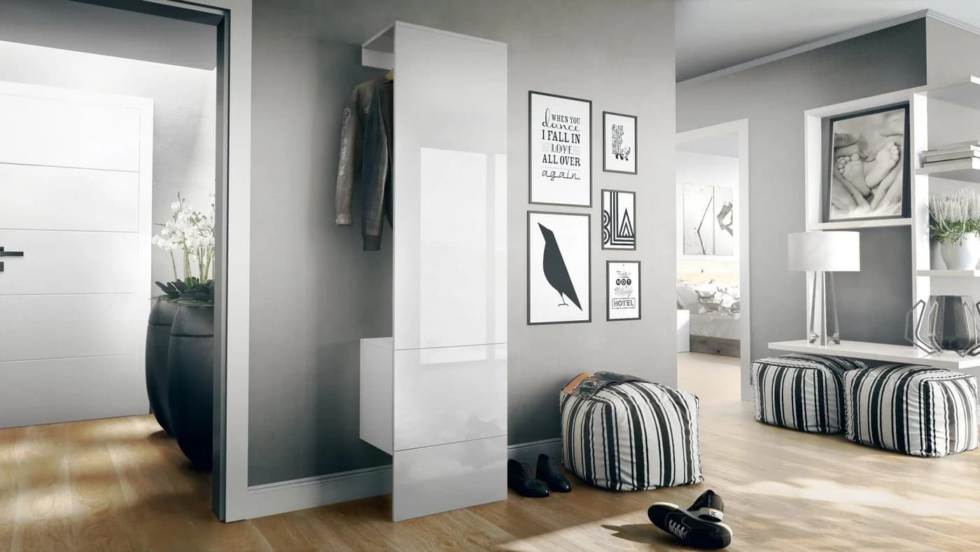 Vladon Garderoben-Set Carlton Set 5 Wandgarderobe mit Push-to-open-Funktion Weiß