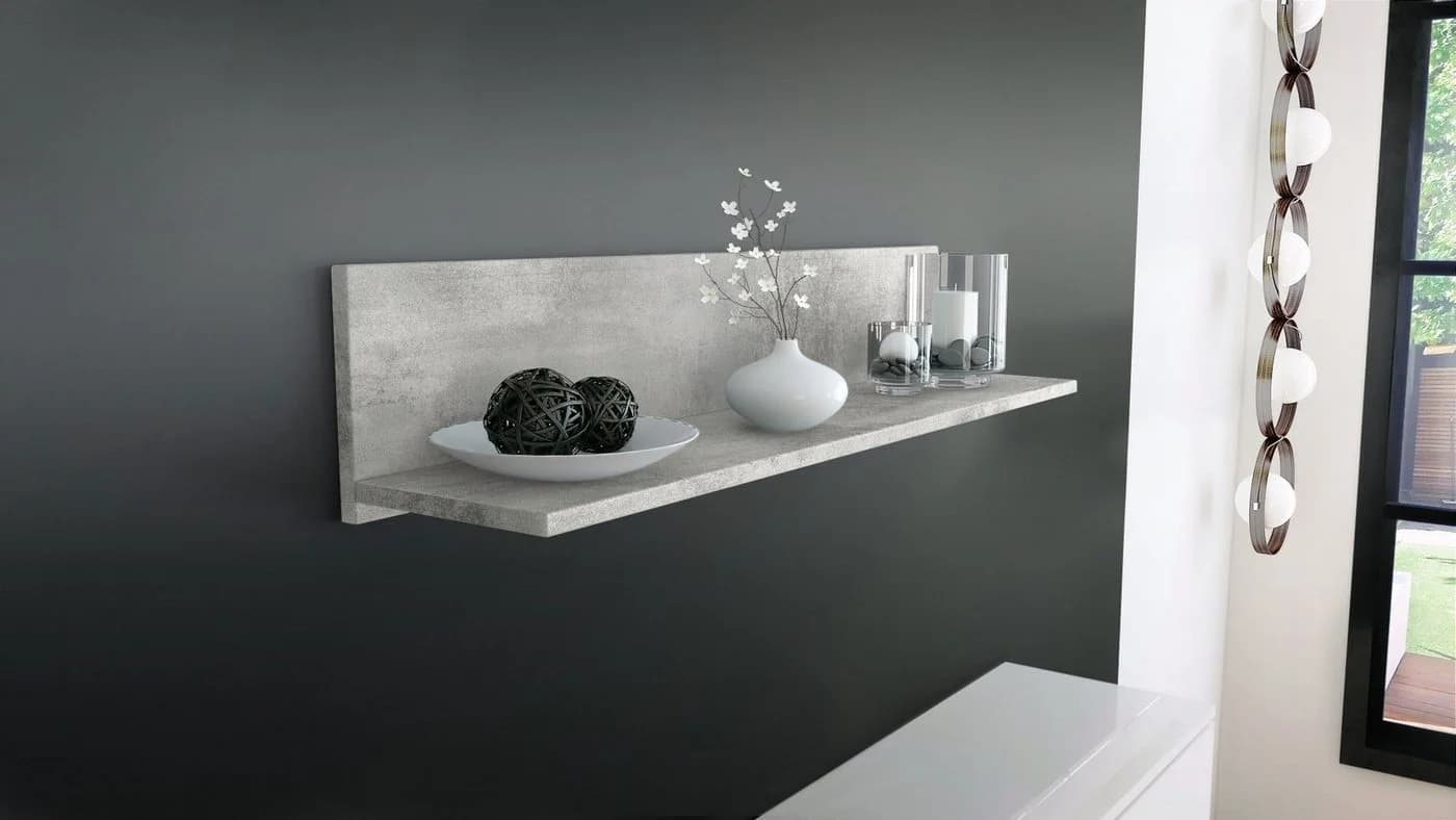 Vladon Wandregal Skadu Schweberegal Beton Optik Modern
