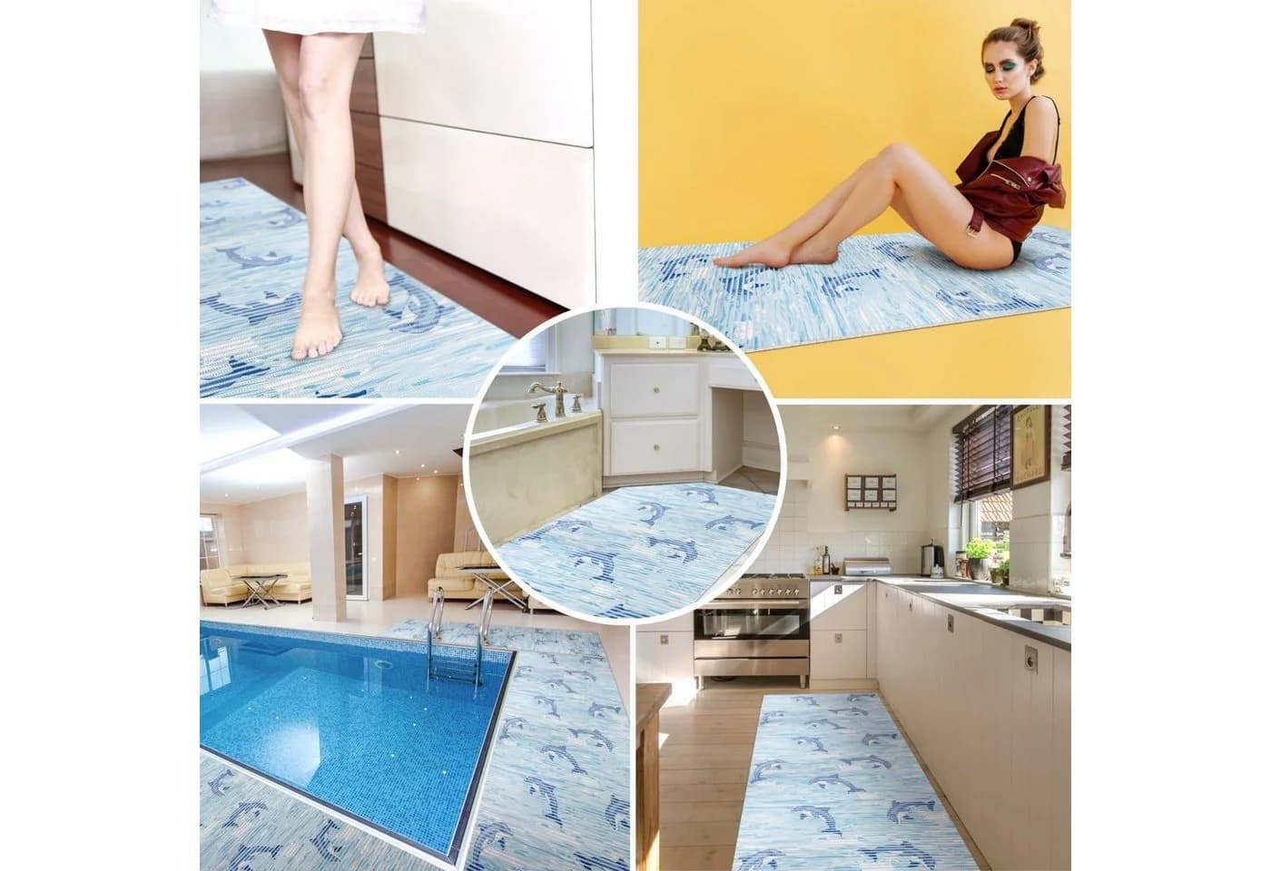 ANRO PVC-Weichschaum Badematte Rutschfest mit Drainage
