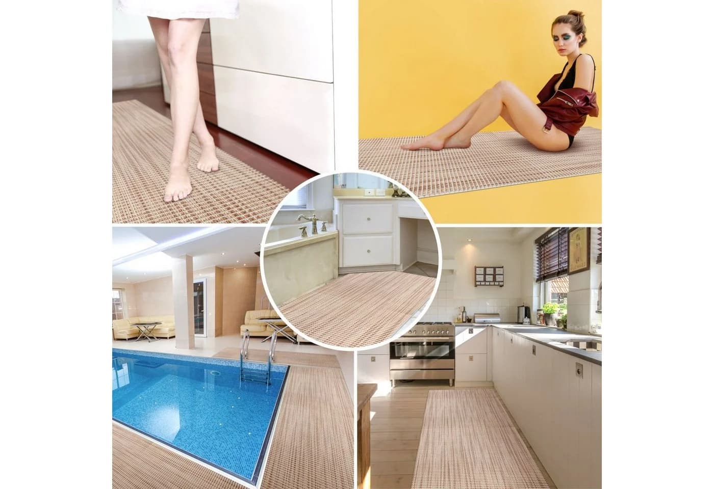ANRO PVC Badematte Rutschfest mit Drainageeffekt