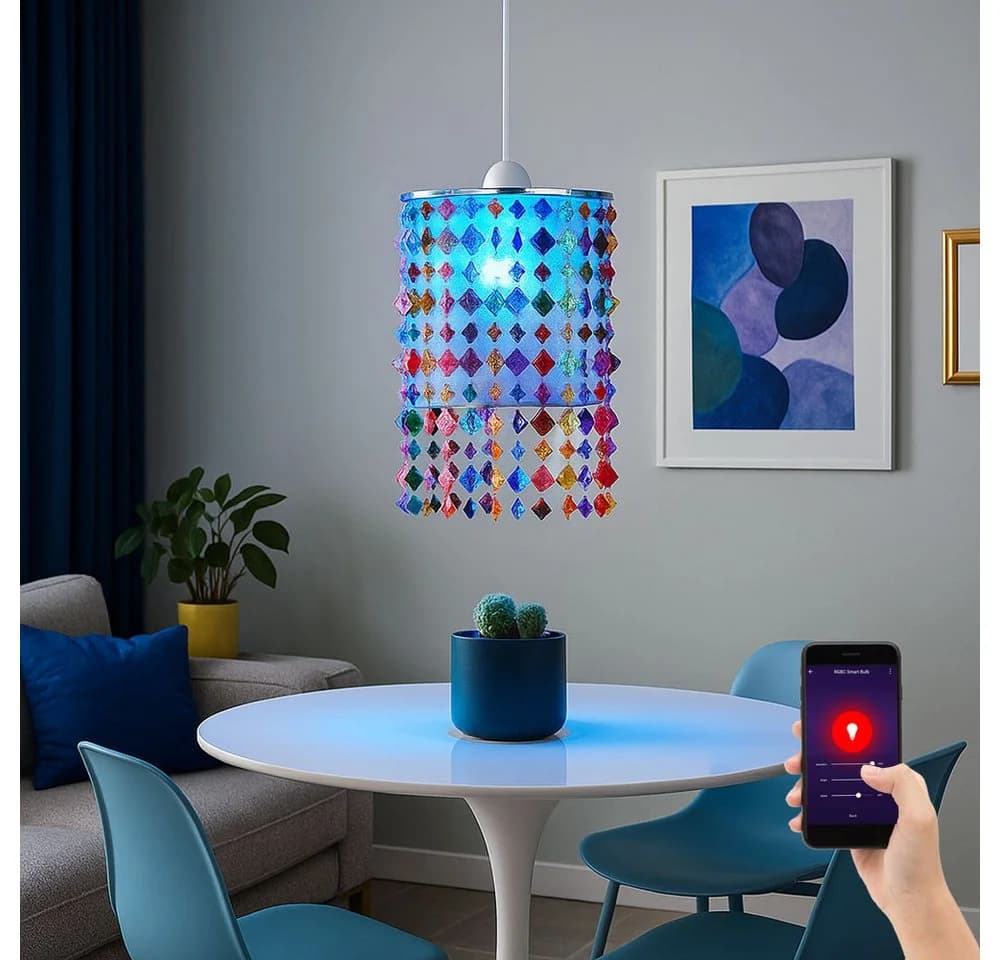 ETC-SHOP Smarte LED Hängeleuchte mit RGB, App-Steuerung & Timer