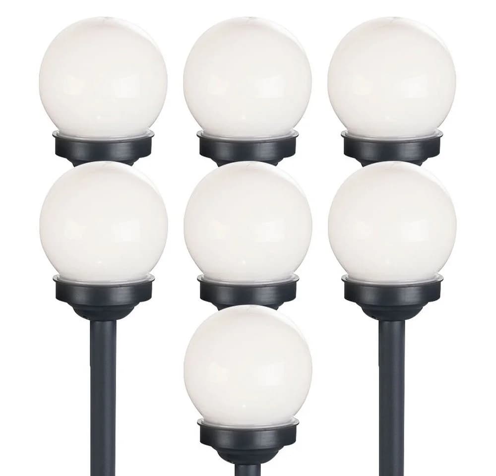 ETC-SHOP 7er Set LED Solarleuchte Kugel Garten warmweiß Kunststoff