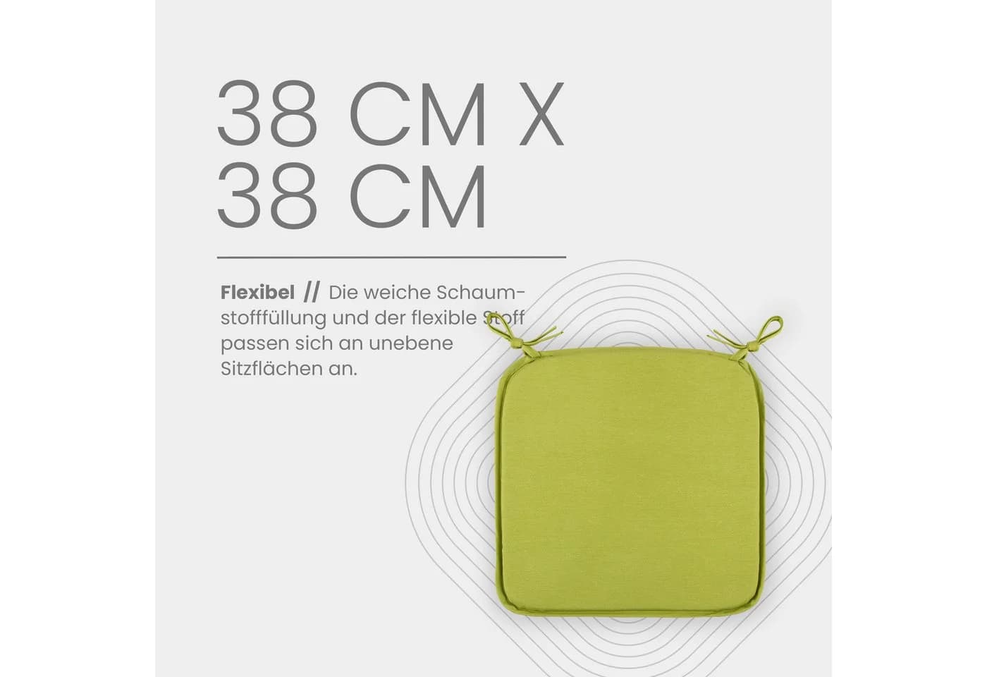 Bestlivings Stuhlkissen mit Haltebändern Canvas Grün Indoor Outdoor