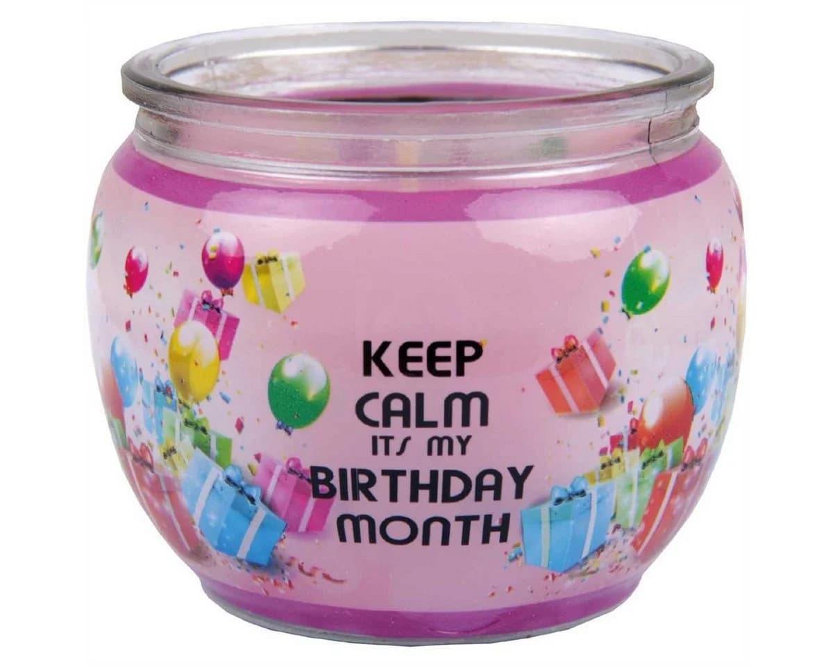 HS Candle Duftkerze im Glas mit Spruch, Rosa, 22 Std. Brenndauer