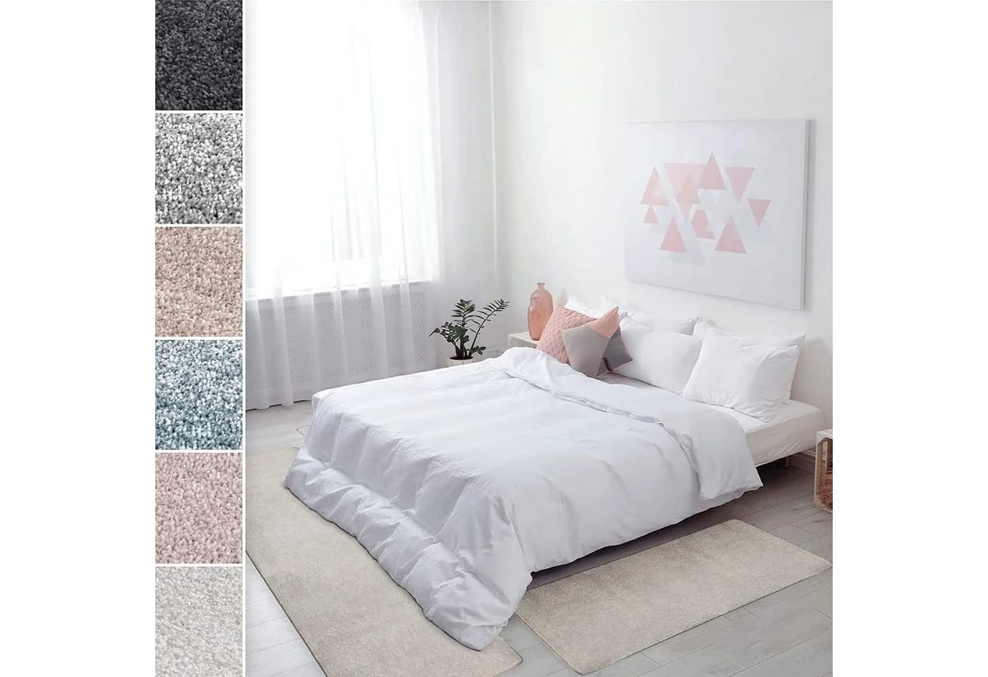 Floordirekt Velours-Bettumrandung Sundae 3-tlg. Beige Hochflor