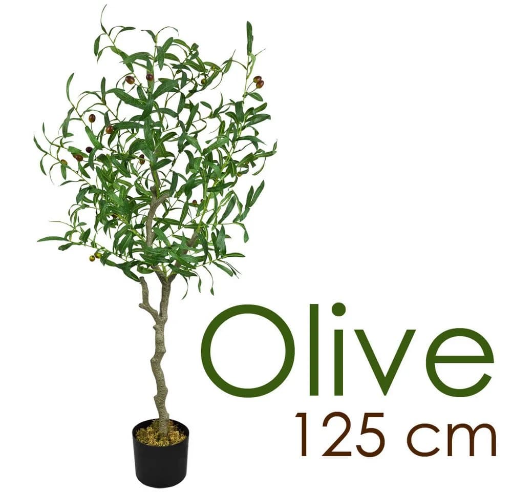Decovego Kunstbaum Olive Olivenbaum 125 cm Grün