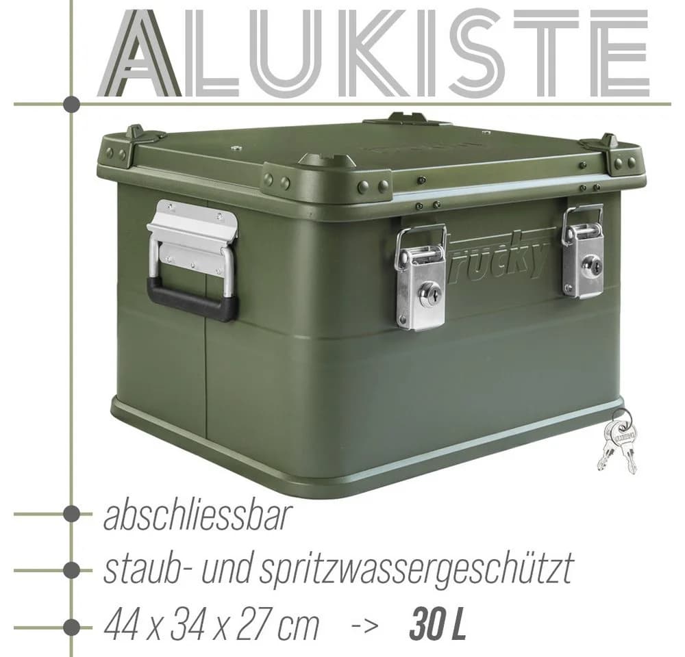 Trucky Allzweckkiste Aluminium mit Deckel Grün