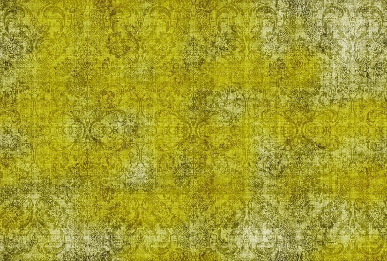 Living Walls Fototapete Old Damask 1 Gelb Vlies