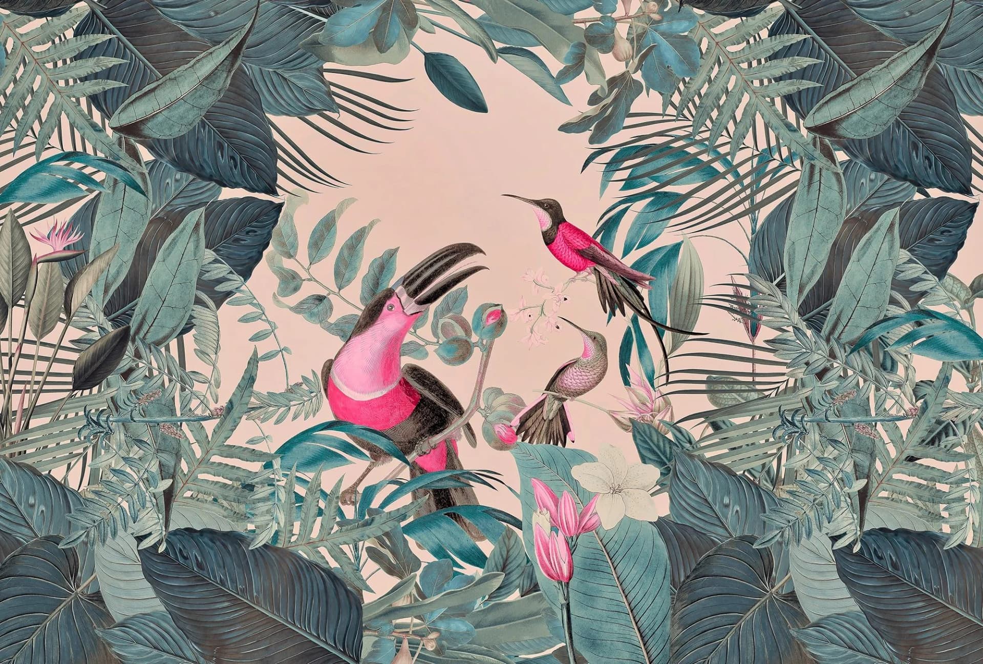 Livingwalls Fototapete ARTist Toucans Paradise Bunt Vlies