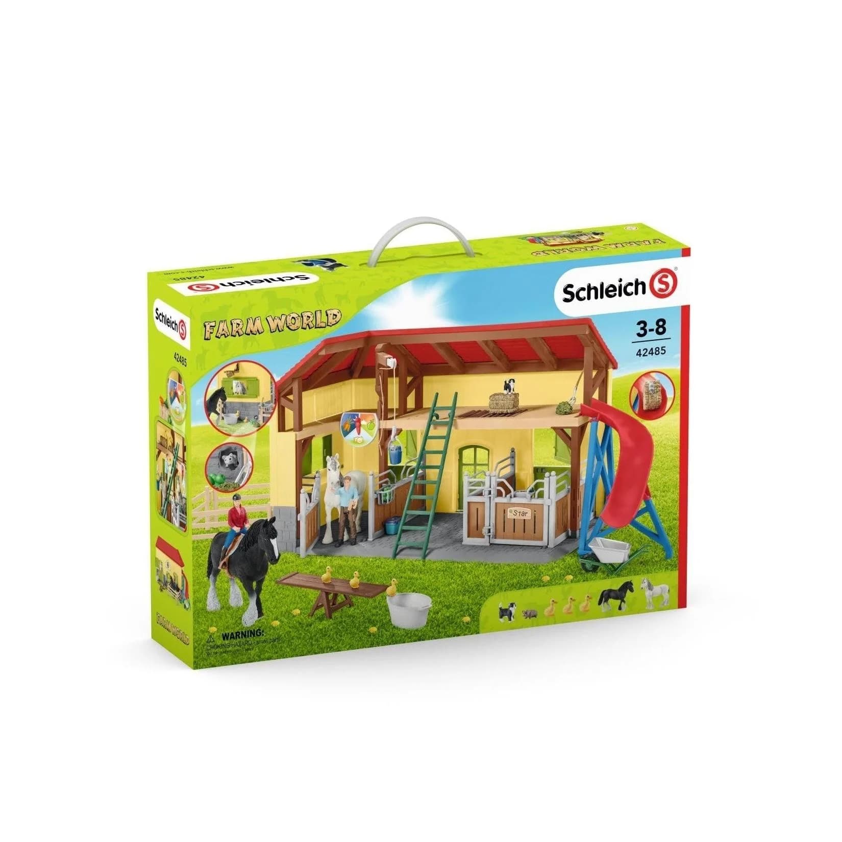 Schleich Farm World Pferdestall Bunt - 7 Tiere & Zubehör