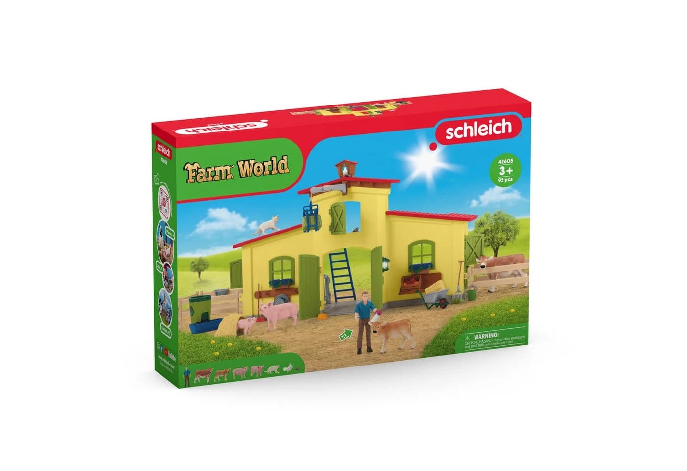 Schleich Spielwelt FARM WORLD Großer Stall 64-tlg. Bunt
