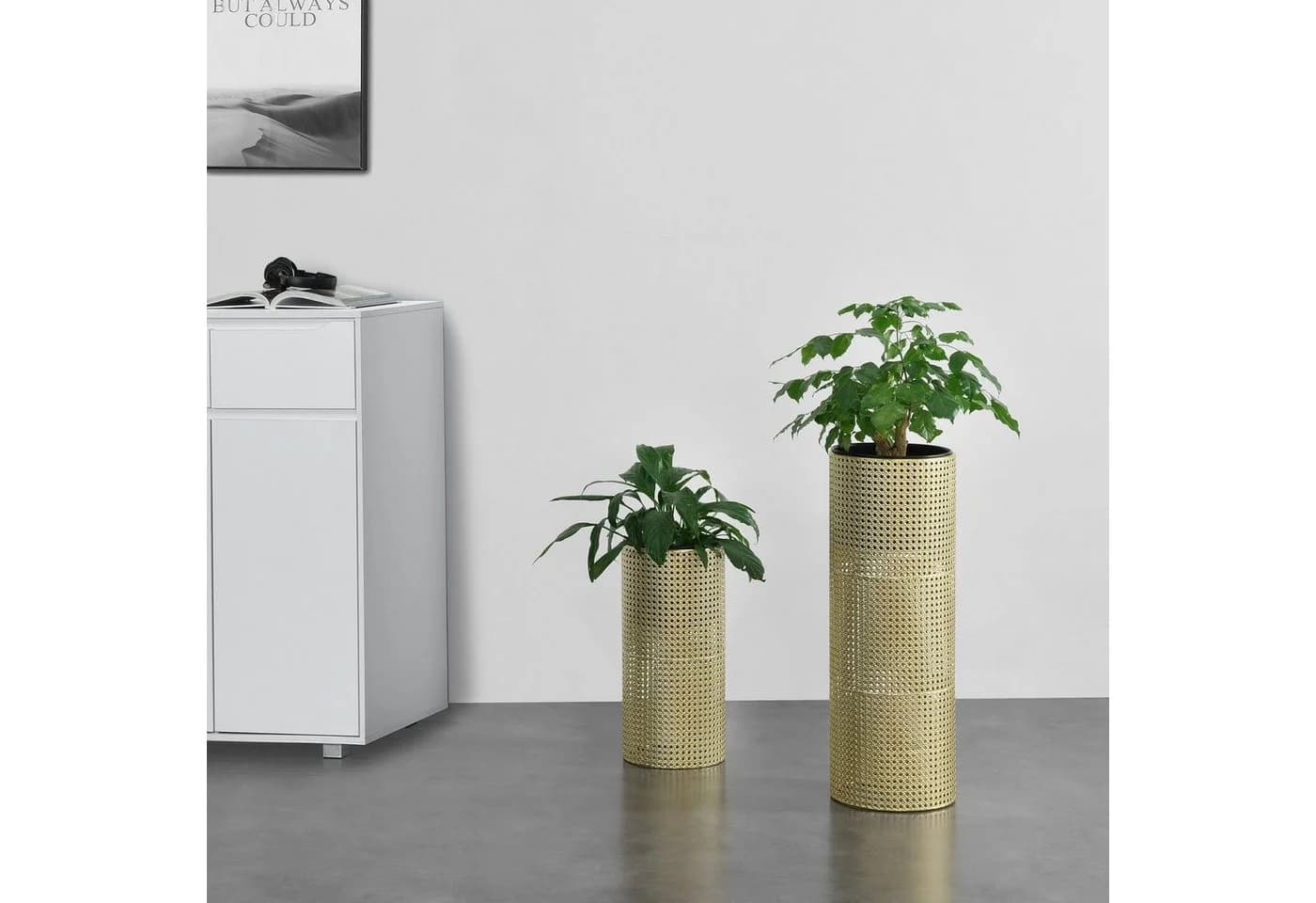 en.casa Blumenständer 2er Set Metall Gold/Schwarz