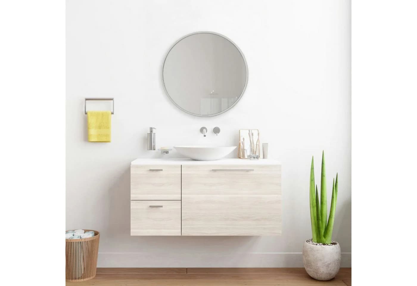 en.casa Wandspiegel Modugno Weiß Aluminium