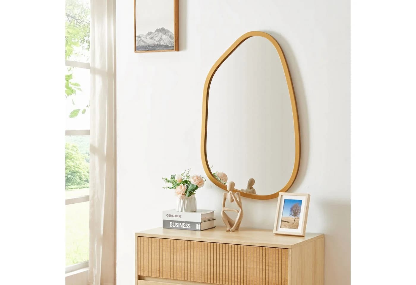 en.casa Wandspiegel Filiano Gold Asymmetrisch