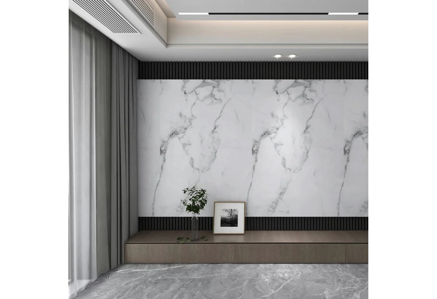 neu.haus Wandpaneel Set 4-tlg. Duschrückwand White Marble PVC