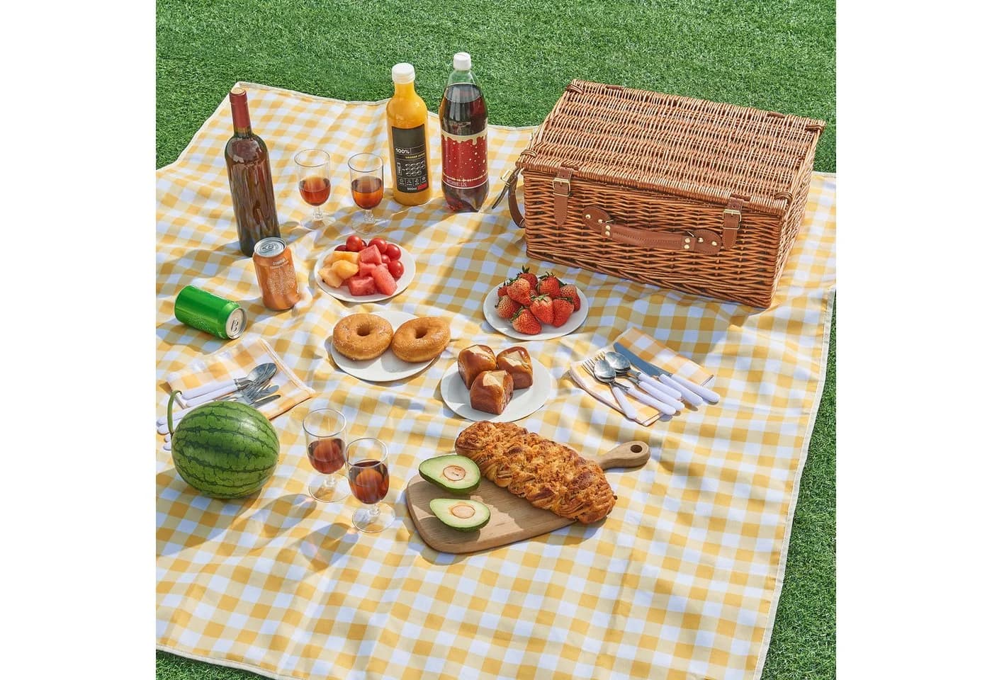 casa.pro Picknickkorb Brindisi Weidenkorb für 4 Personen