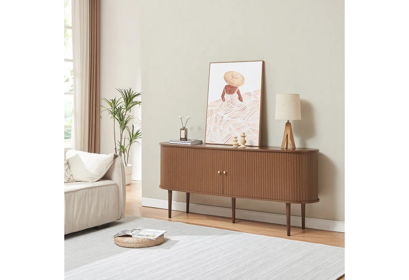 en.casa Sideboard Mapia Walnussoptik