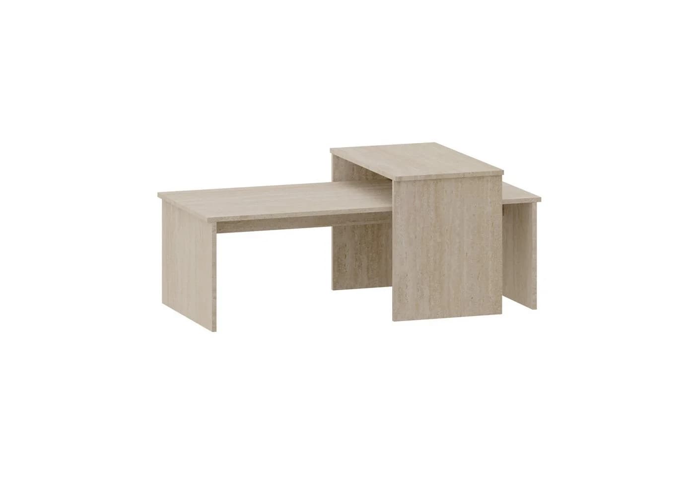 en.casa Satztisch 2er Set Sotapim Travertin