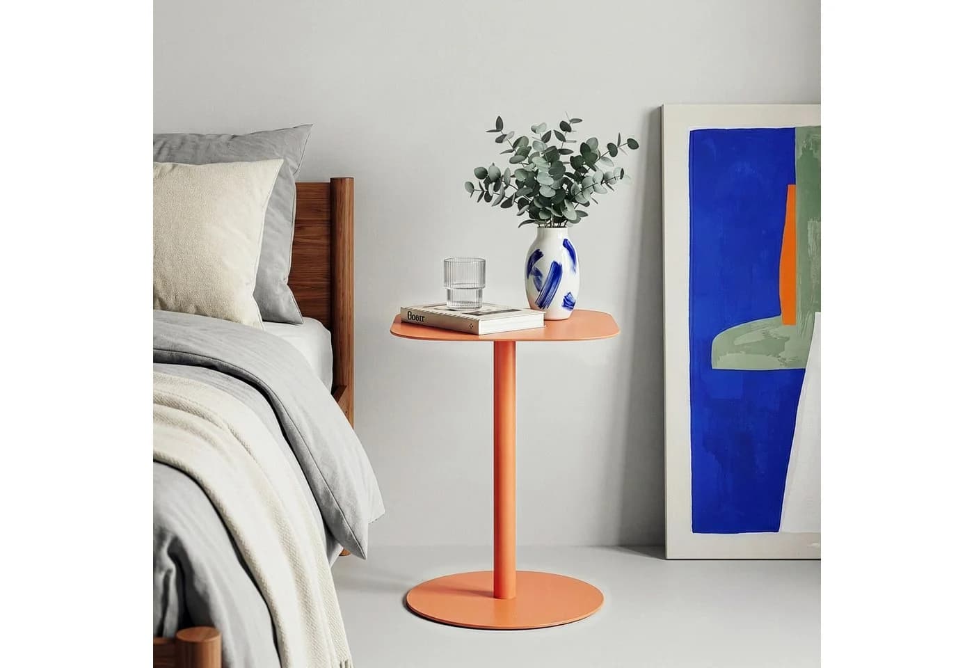 en.casa Beistelltisch »Nastätten« Balkontisch Metall Orange