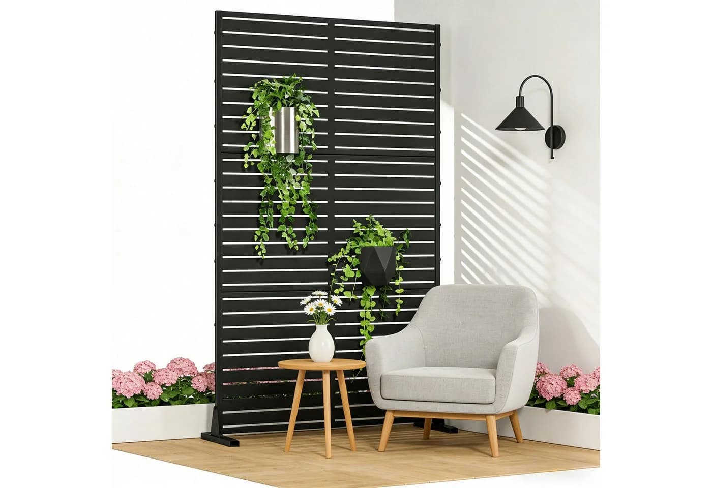 casa.pro Raumteiler »Nodepp« Trennwand Verzinkter Stahl 180 x 90 cm Schwarz
