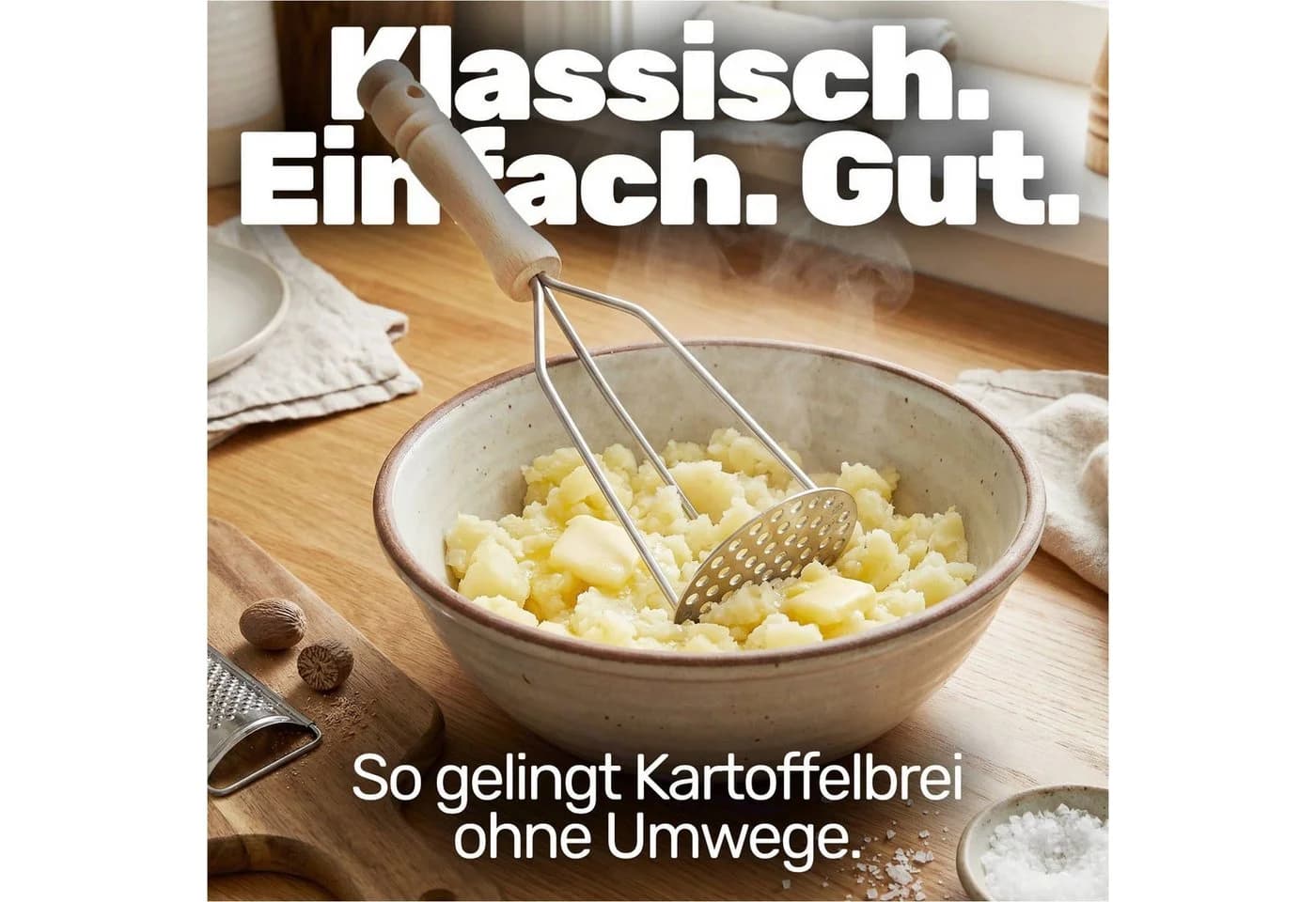 Gravidus Kartoffelstampfer Buche Metall Natur