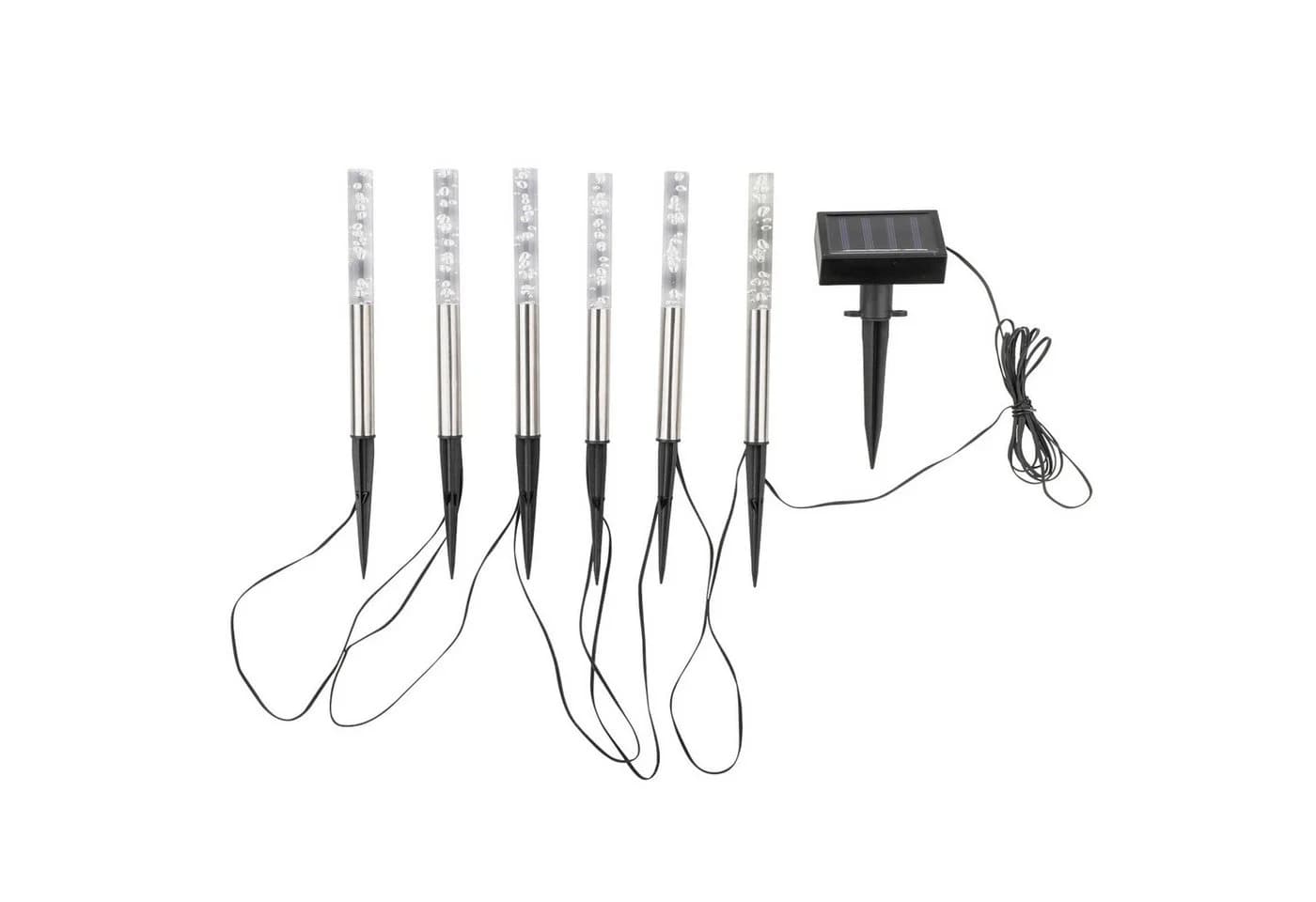 Gravidus LED Solarleuchte 6er Set Bubbles Edelstahl/Silber