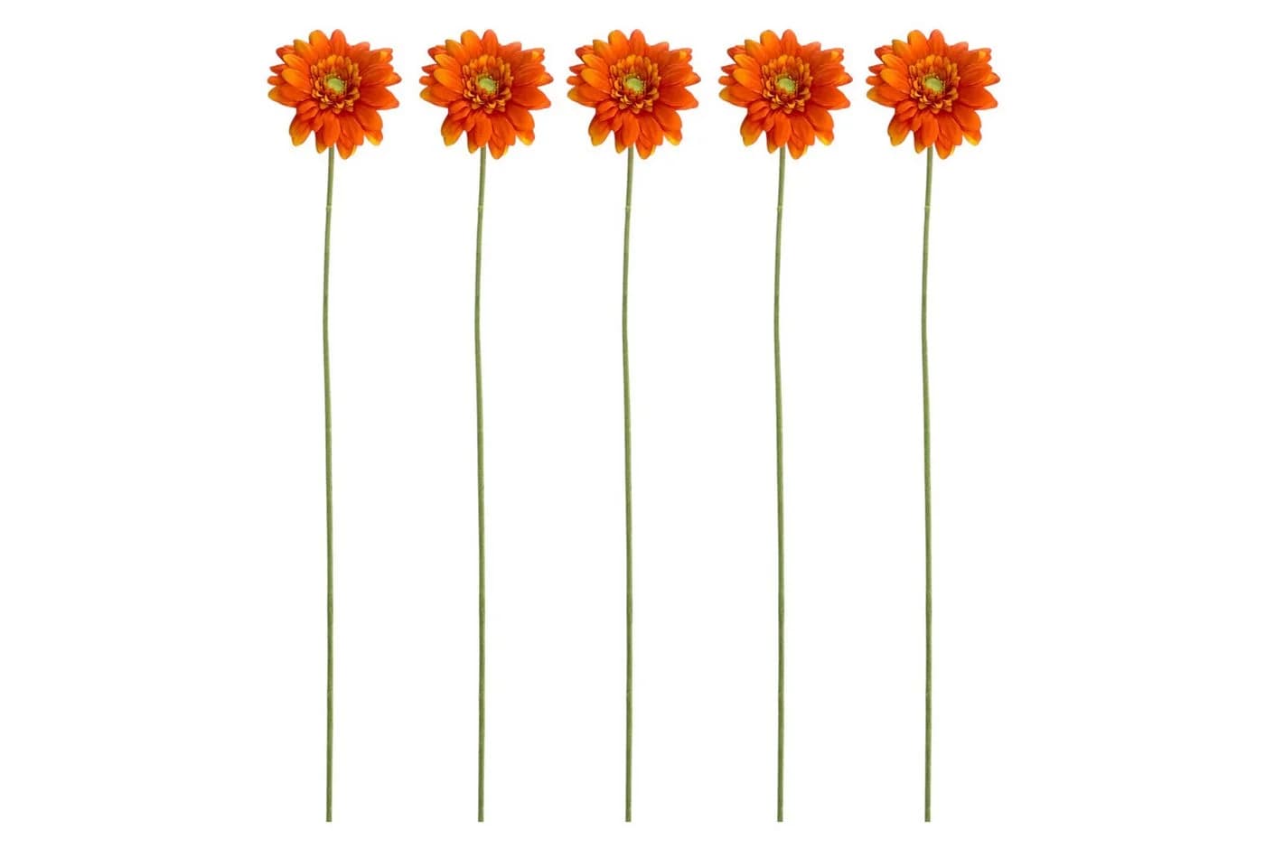naninoa Künstliche Gerbera 5er Set Orange 47 cm