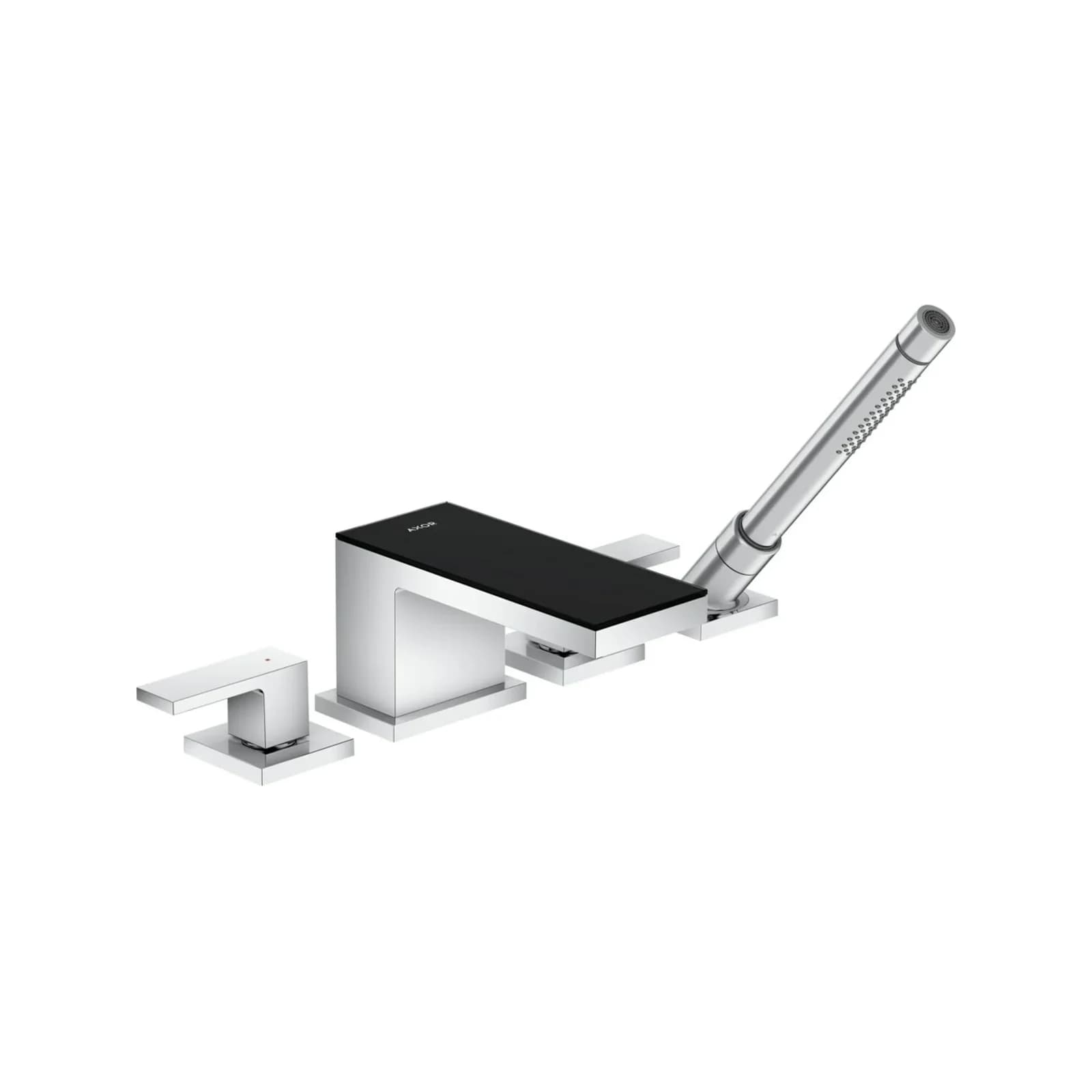 hansgrohe Axor MyEdition Ferigmontageset 47430600 4-Loch-Wannenrandarmatur Chrom/Schwarzglas